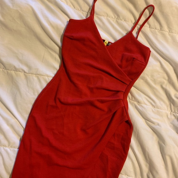 Inna Strappy Wrap Pleated Bodycon Midi Dress - Picture 2 of 6